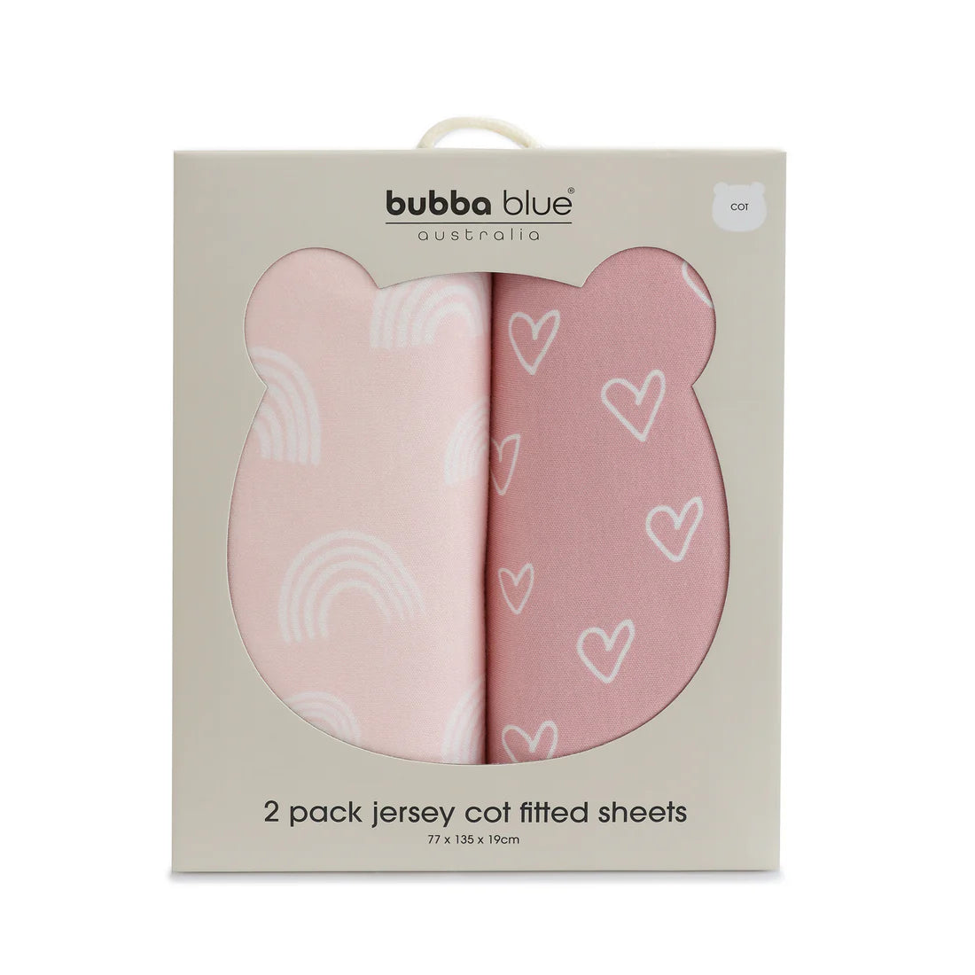 Bubba Blue Nordic 2pk Jersey Cot Fitted Sheets Berry/Rose