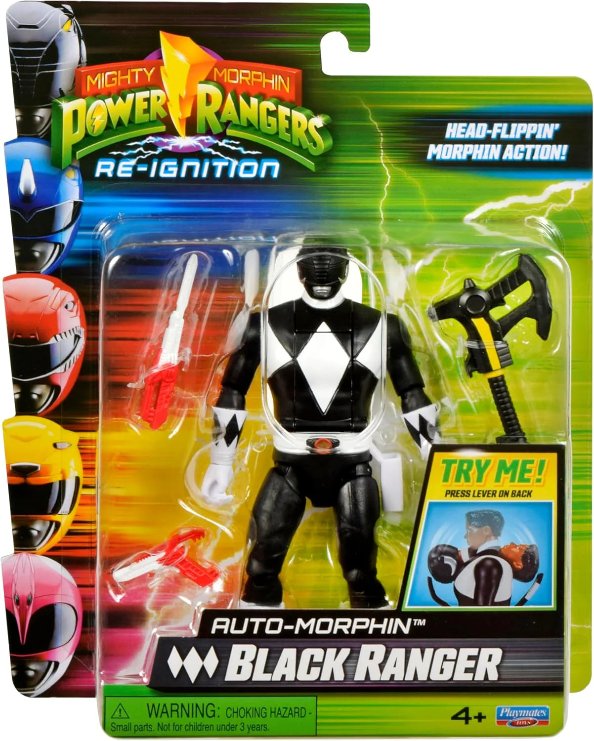 Power Rangers Auto-Morphin Flippin' Action Black Ranger