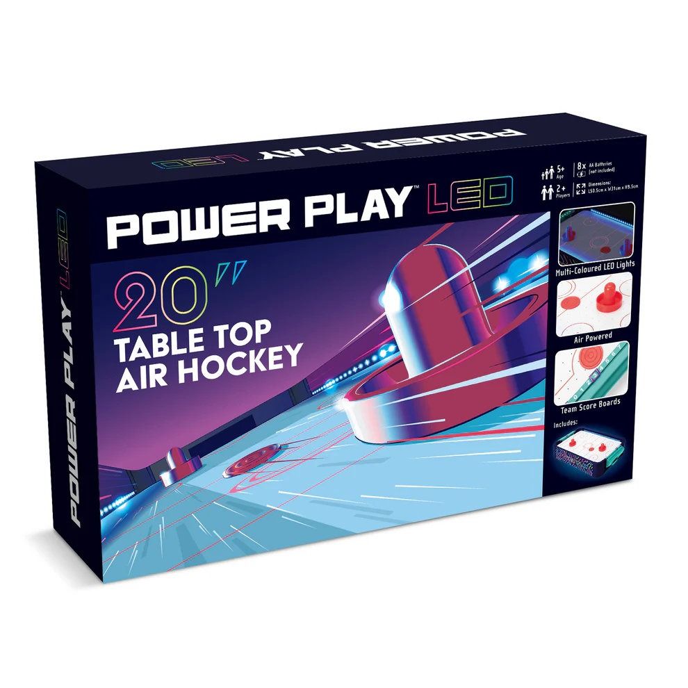 Wilton Bradley Powerplay 20" Table Top Air Hockey LED Req 8 AA Batteries