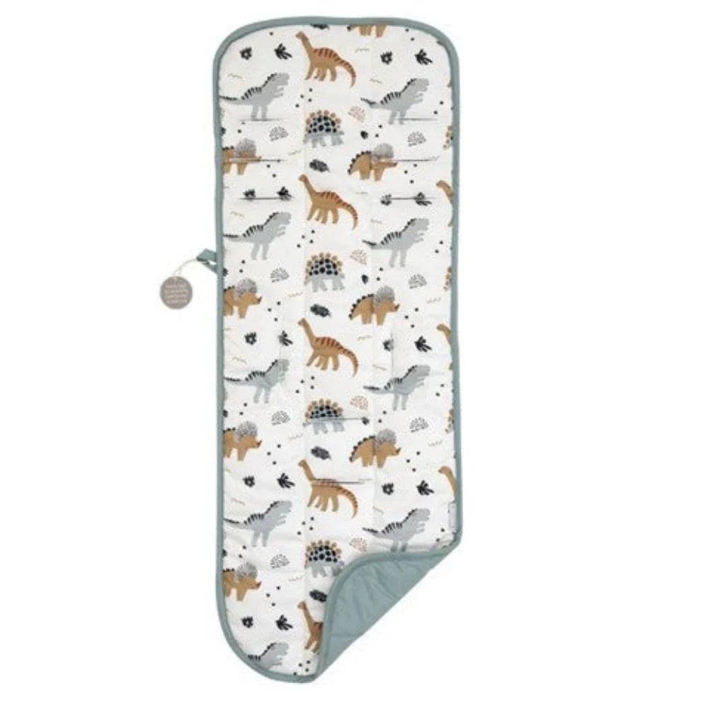 All4Ella Pram Liner Reversible / Water Resistant - BEIGE DINOSAURS