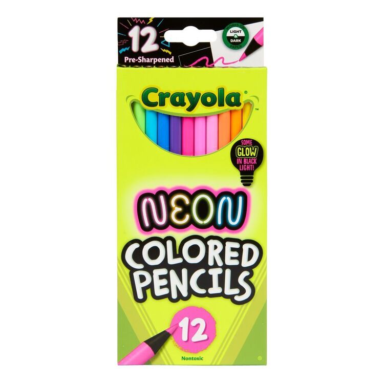 Crayola 12pk Pre-Sharpened NEON Coloured Pencils