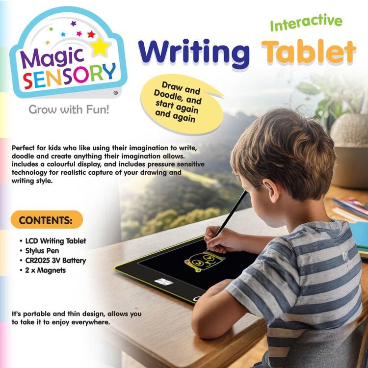 Magic Sensory LCD Interactive Writing Tablet USB Re-chargeable Draw &amp; Doodle Yellow