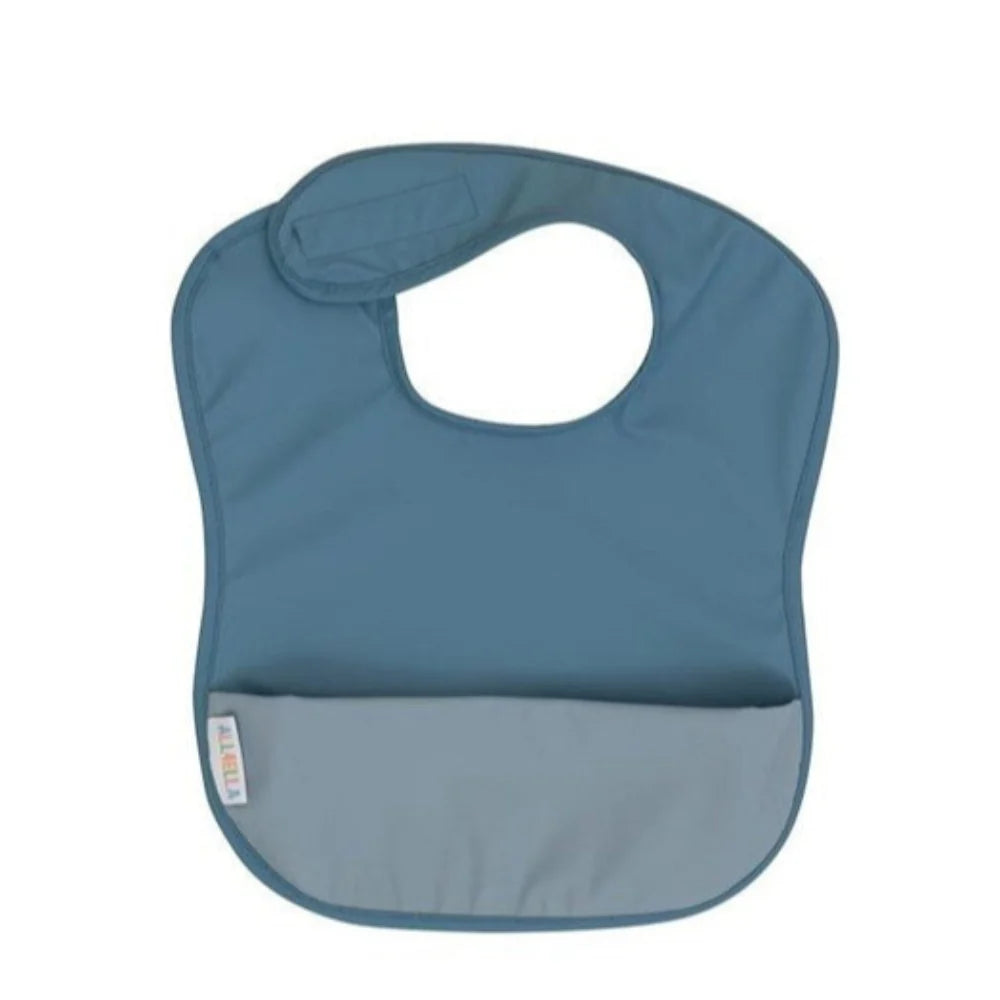 All4Ella Recycled Pouch Bib Two-Tone Blue
