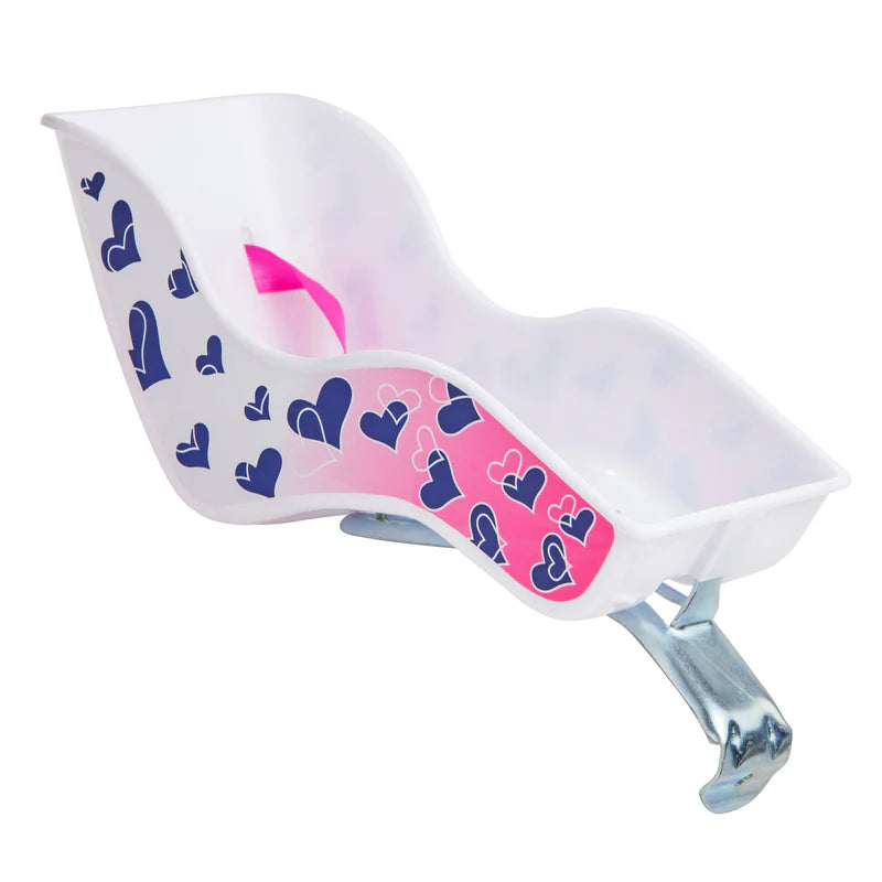 Dolls Carrier For Bike Pink White with Hearts