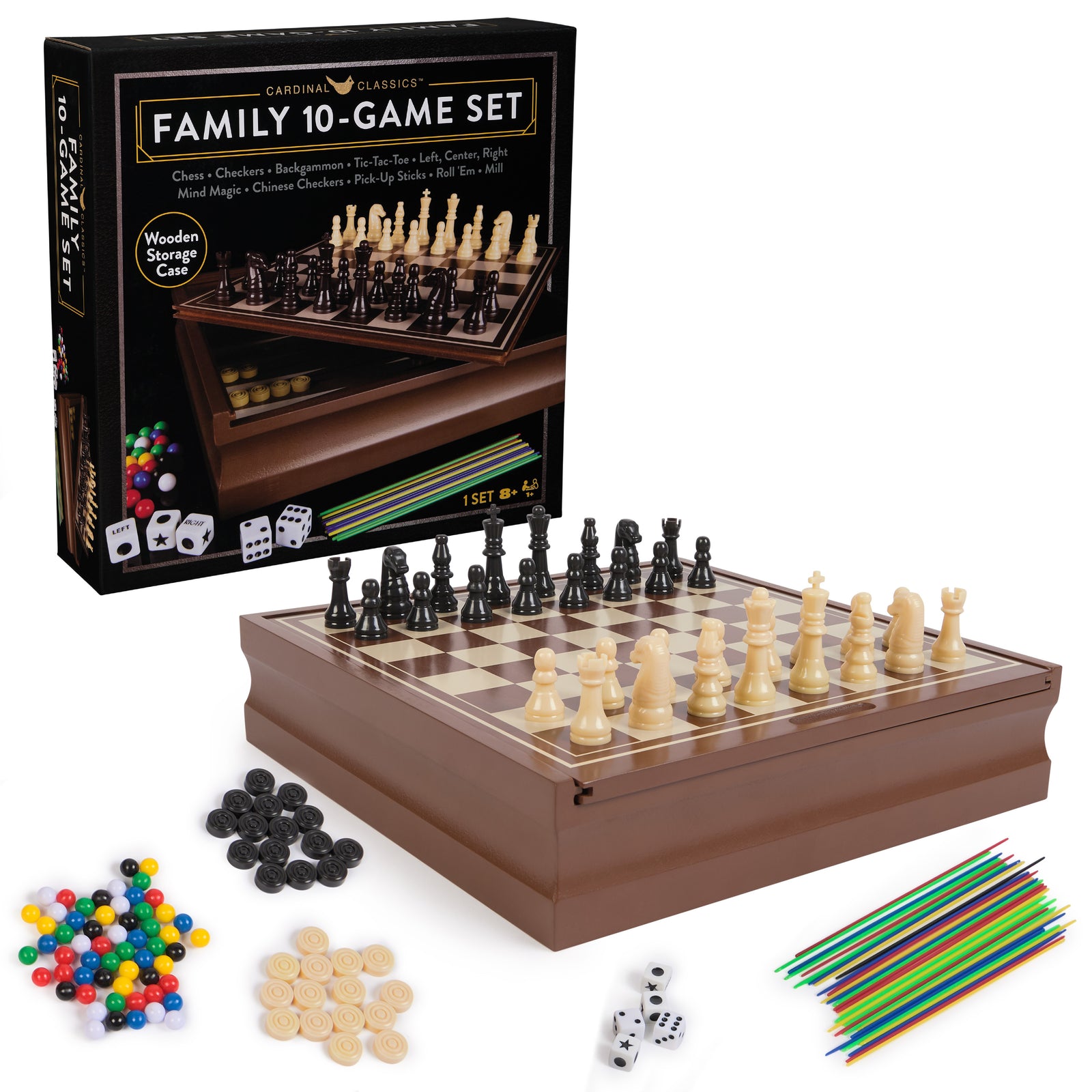 Cardinal Classics Family 10 Games Set in Wooden Case REFRESH