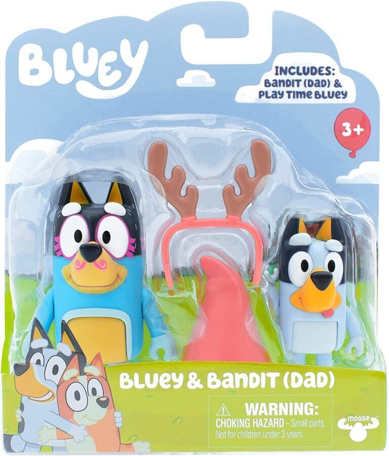 Bluey Figures 2 Pack Series 8 Bluey and Bandit (Dad)