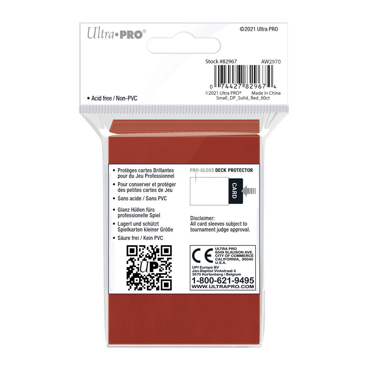 Ultra Pro 60 Pack Small Sleeve Protectors Red