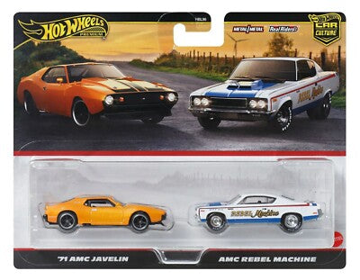 Hot Wheels Premium 2pk Cars '71 AMC Javelin / AMC Rebel Machine