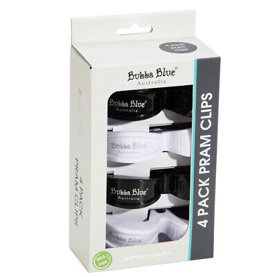 Bubba Blue Pram Pegs 4pk Unisex Black and White