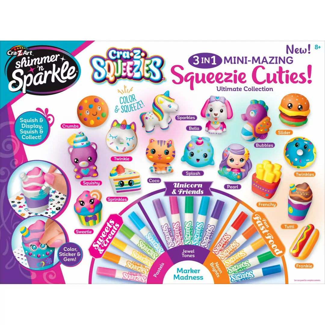 CRA-Z-ART Shimmer N Sparkle 3 in 1 Mini-Mazing Squeezie Cuties