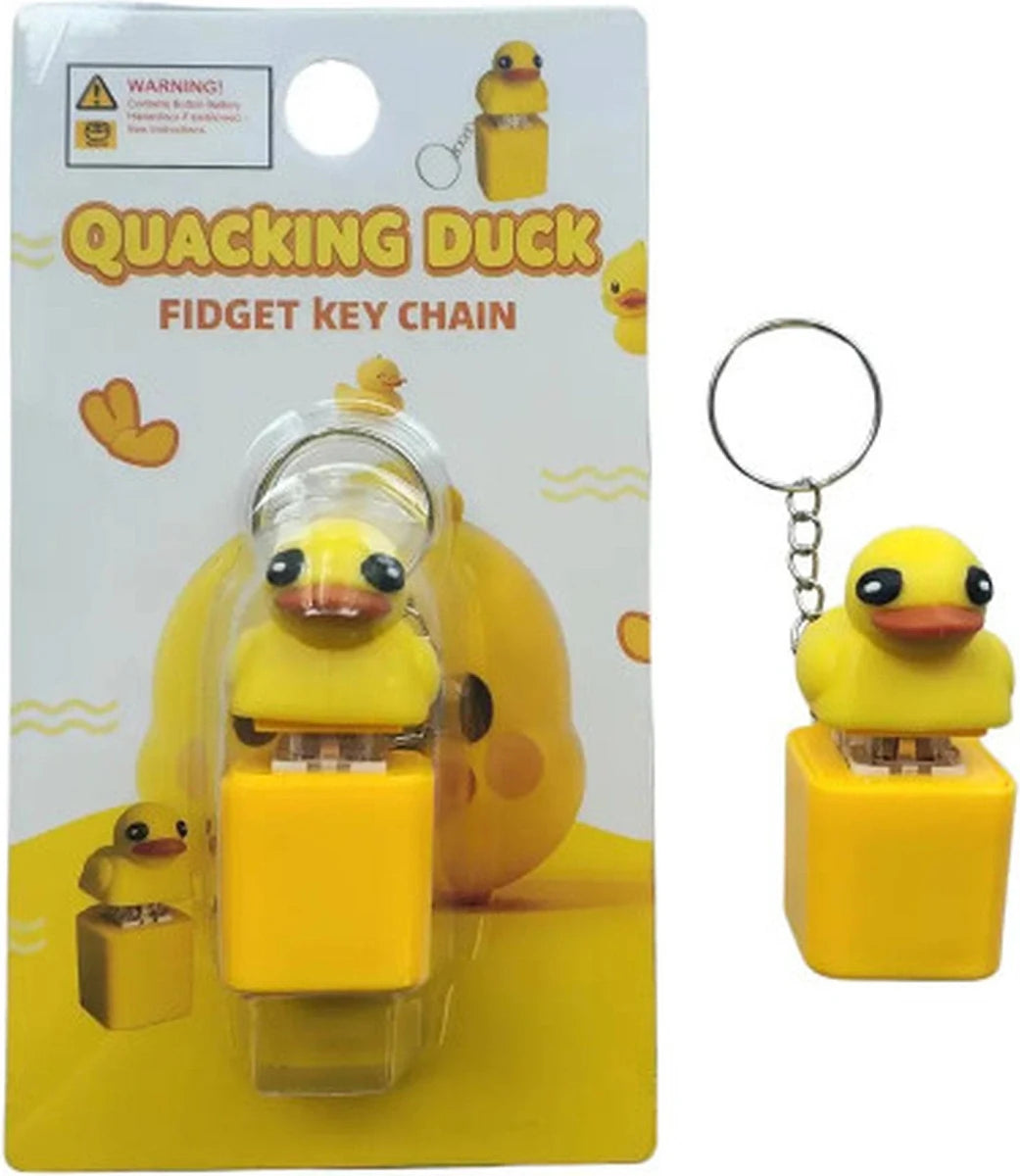 Croaking Duck Fidget Keychain - Pull Tab to Activate