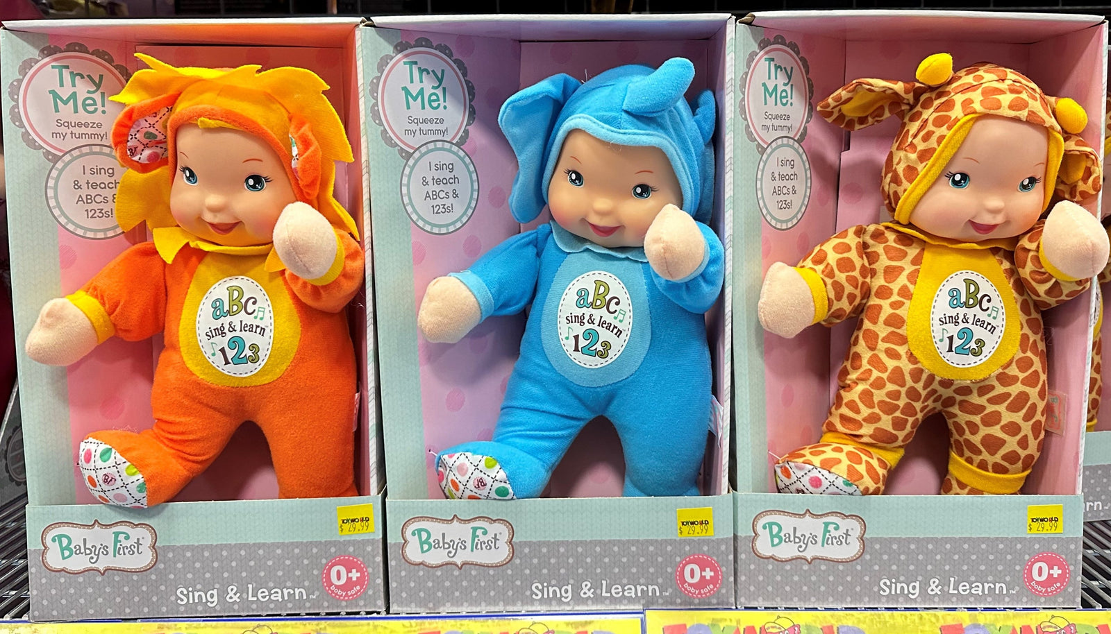 Baby's First Sing & Learn Doll Assorted - Demo Batteries Included