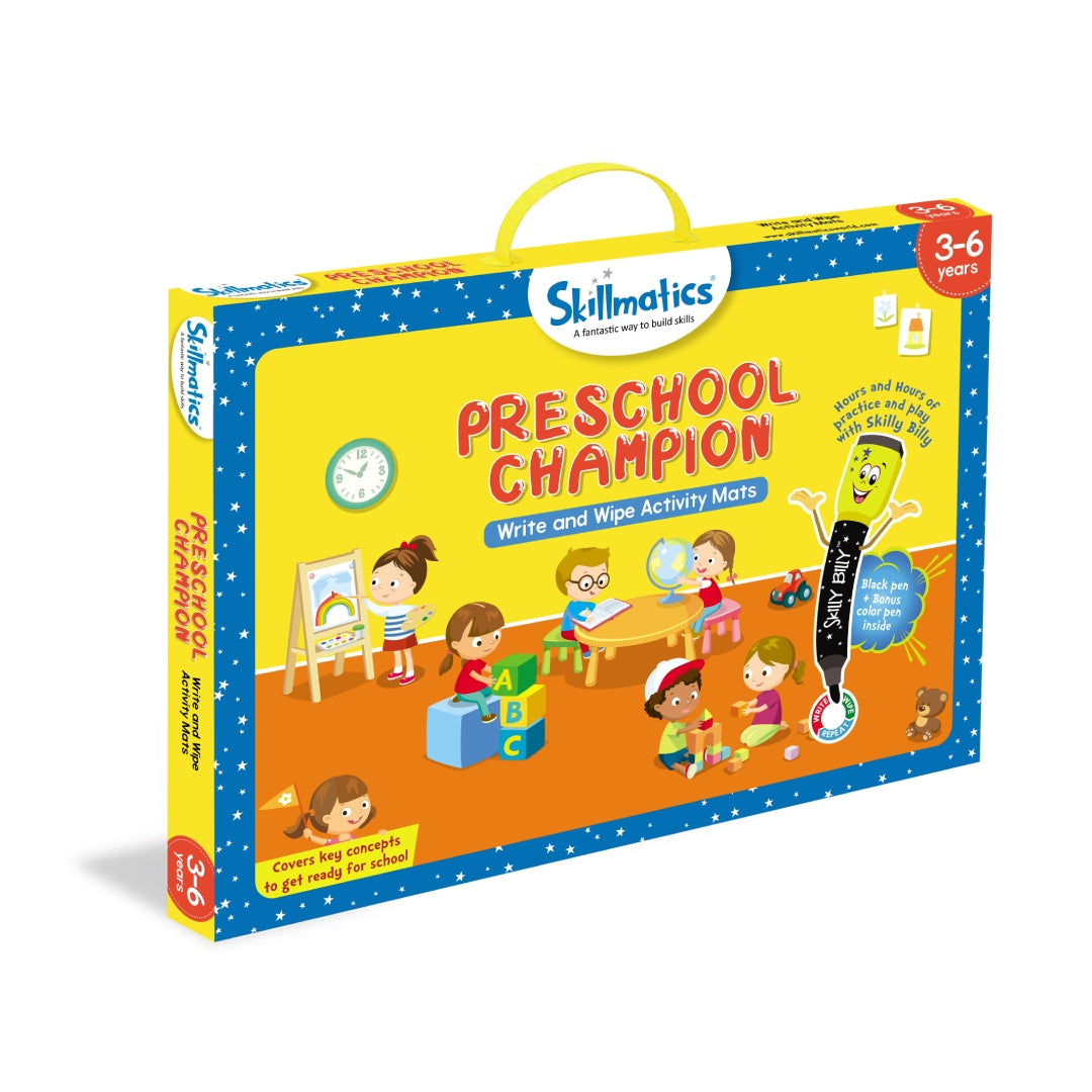 Skillmatics Preschool Champion Write and Wipe Activity Mats