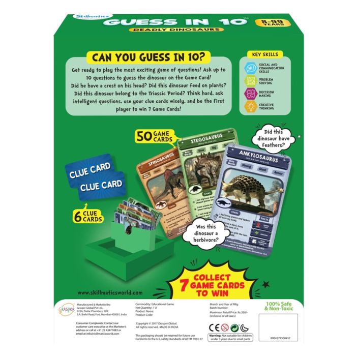 Skillmatics Guess In 10 Deadly Dinosaurs