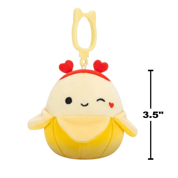 Squishmallow 3.5inch Valentines Clip On Plush - Junie