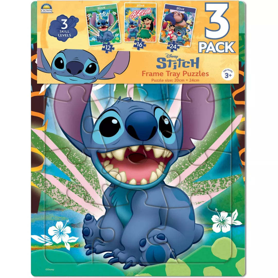Disney Stitch 3pk Frame Tray Puzzle