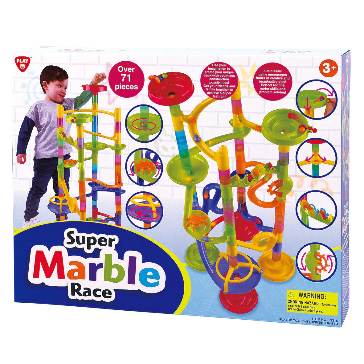 PLAYGO TOYS ENT. LTD. Marble Run Super Marble Race (70+ Pcs)