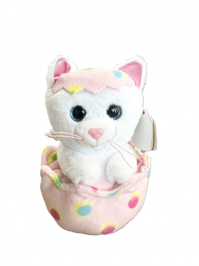 TY Beanie Boos White Cat in Easter Egg Regular GIGGLES