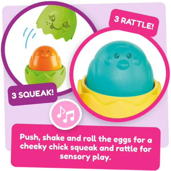 Tomy Hide &amp; Squeak Eggs Bright Chicks