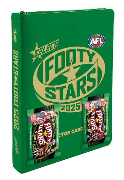 Select Footy Stars 2025 AFL Vinyl Zip Album with 2 Booster Packs