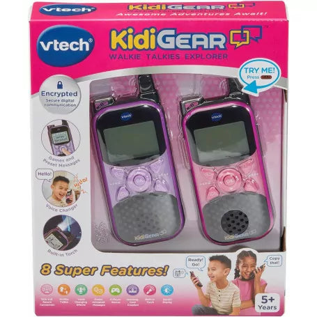Vtech KidiGear Walkie Talkies Explorer Pink/Purple req 6 x AAA batteries