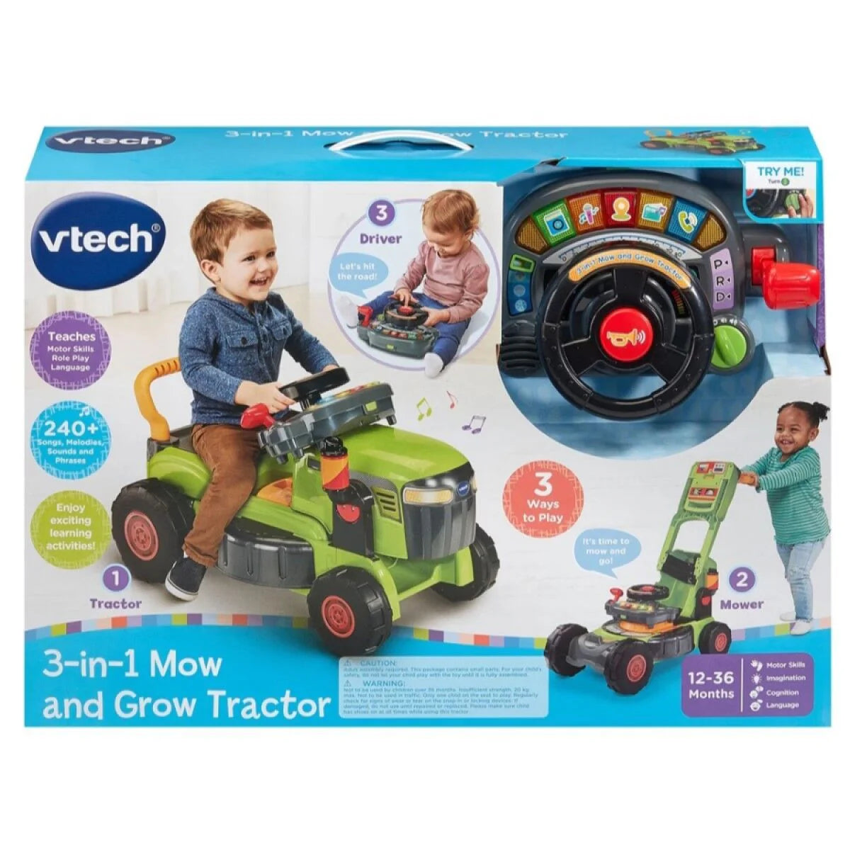 Vtech 3 in 1 Mow and Grow Tractor Green