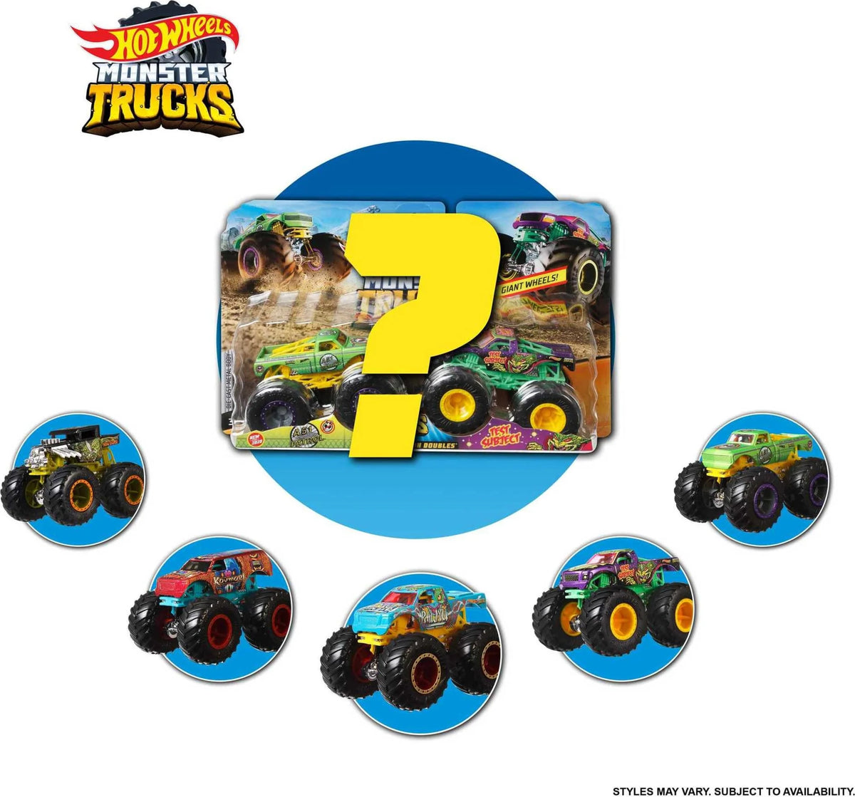 Hot Wheels Monster Trucks 2pk Demolitian Doubles Assorted Designs