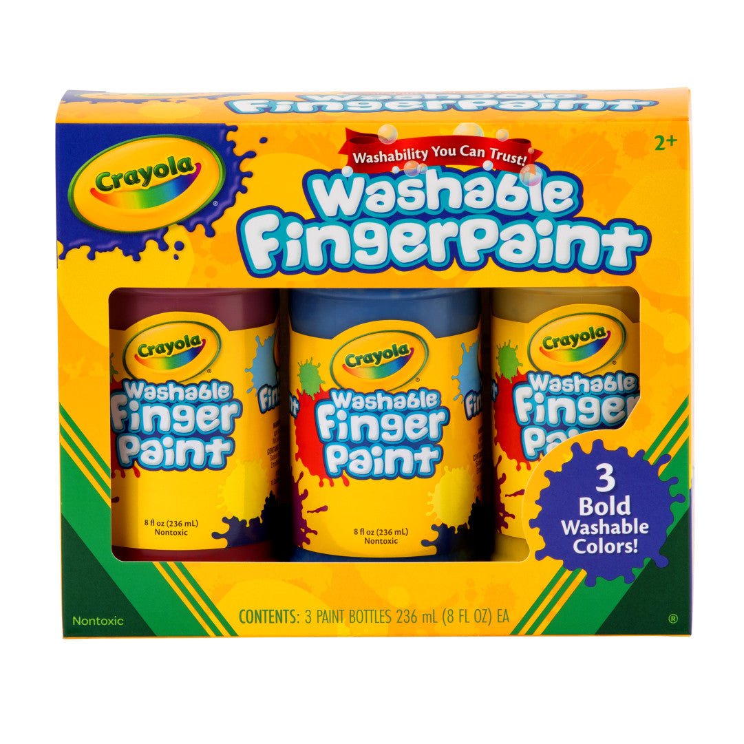 Crayola Washable Finger Paints Bold Colours 3 Pack