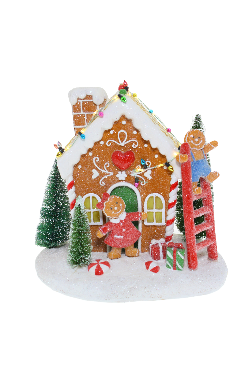 LED Resin Christmas Gingerbread House