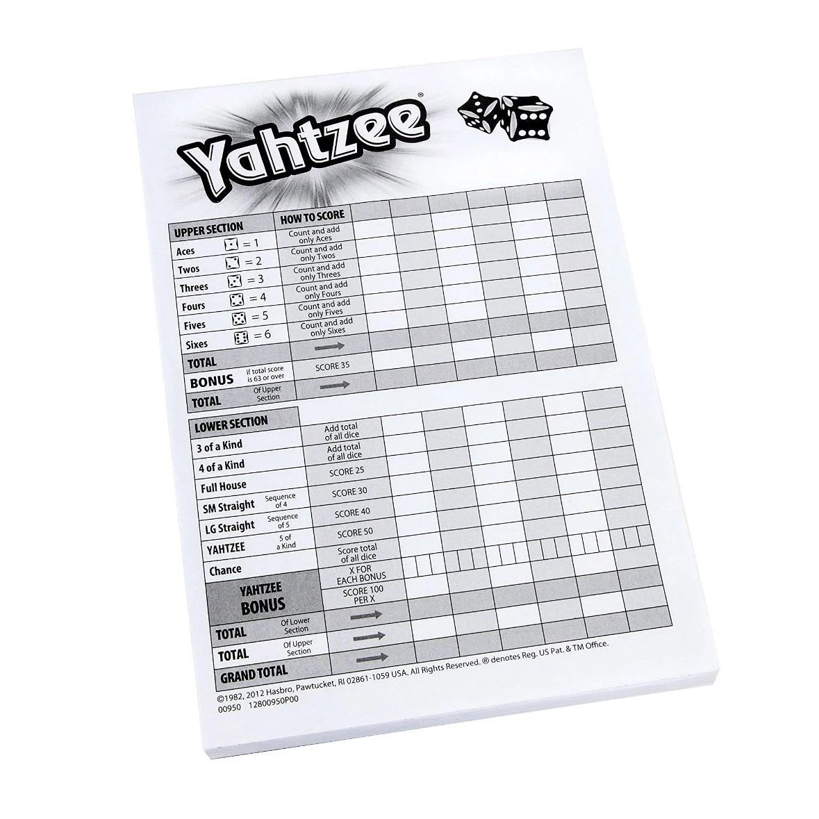 Yahtzee Score Pads