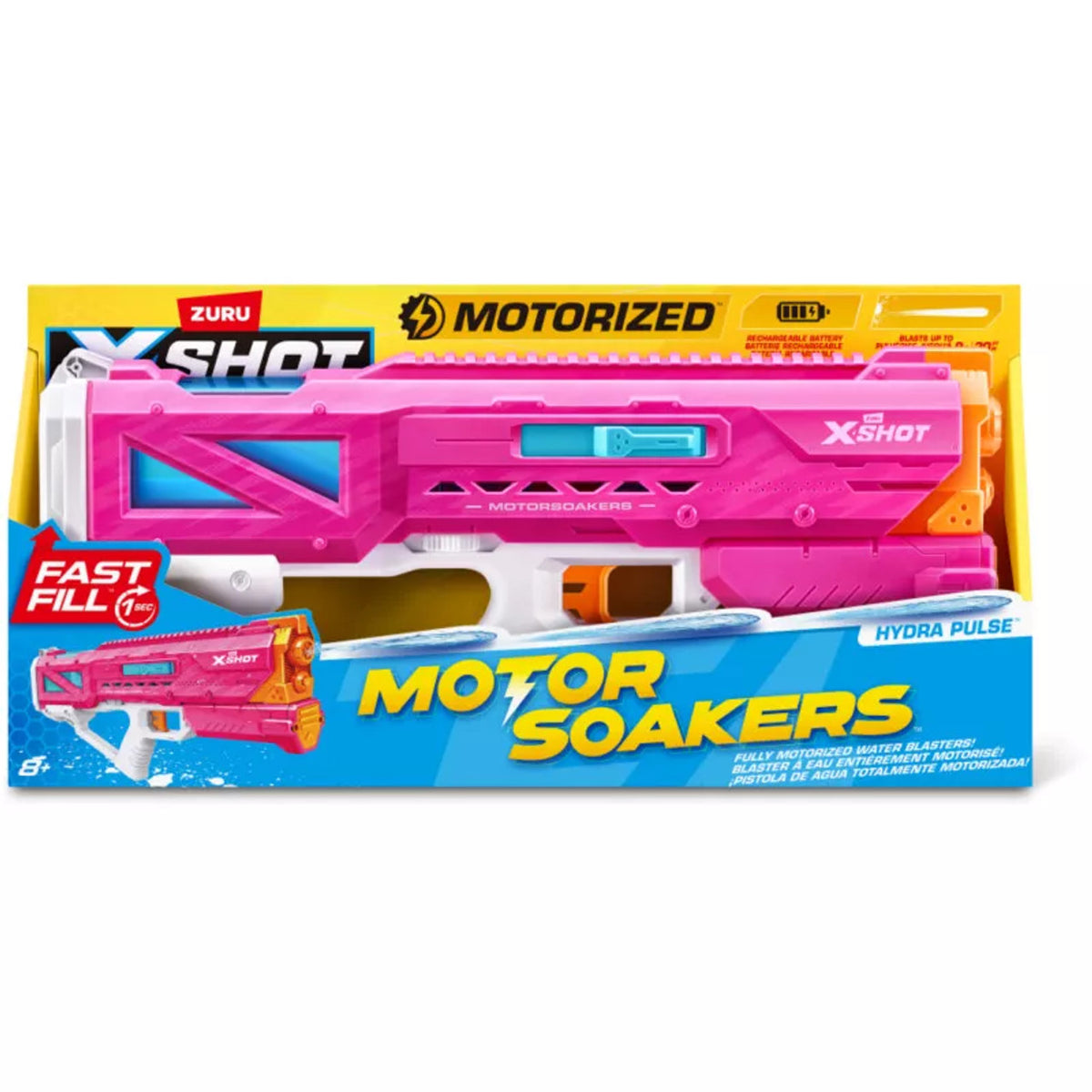Zuru XSHOT Fast Fill Motor Soakers Hydra Pulse PINK USB Charge