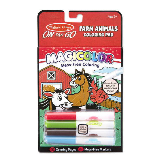 M&amp;D 9126 On The Go Farm Animals Colouring Pad