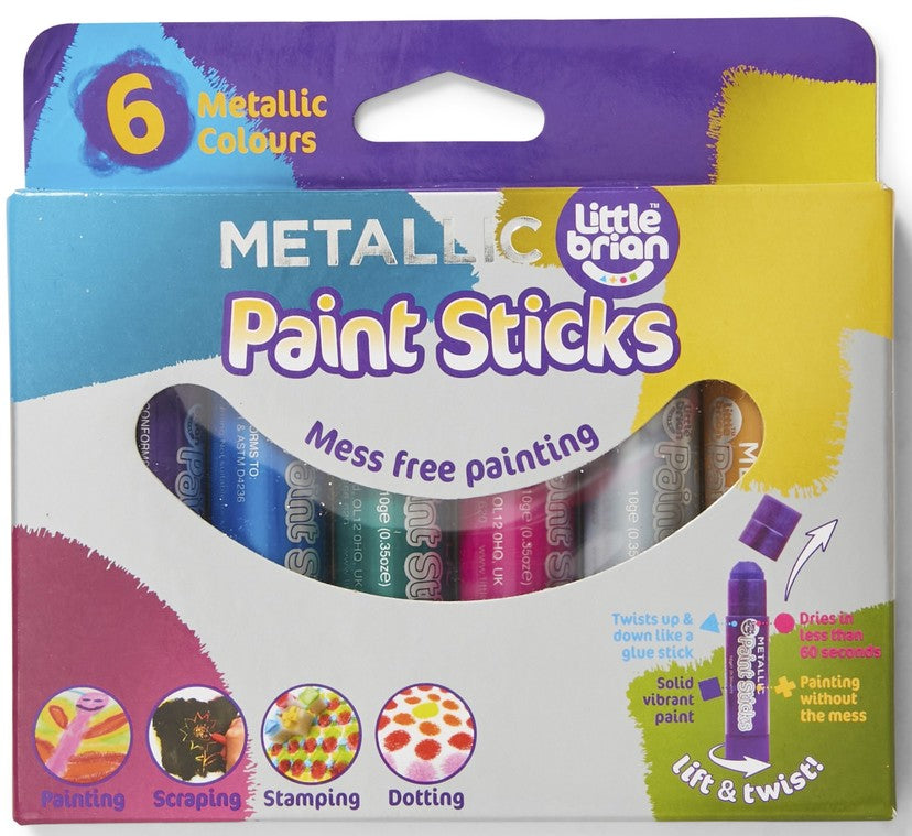 Little Brian Paint Sticks Metallic 6 Pack