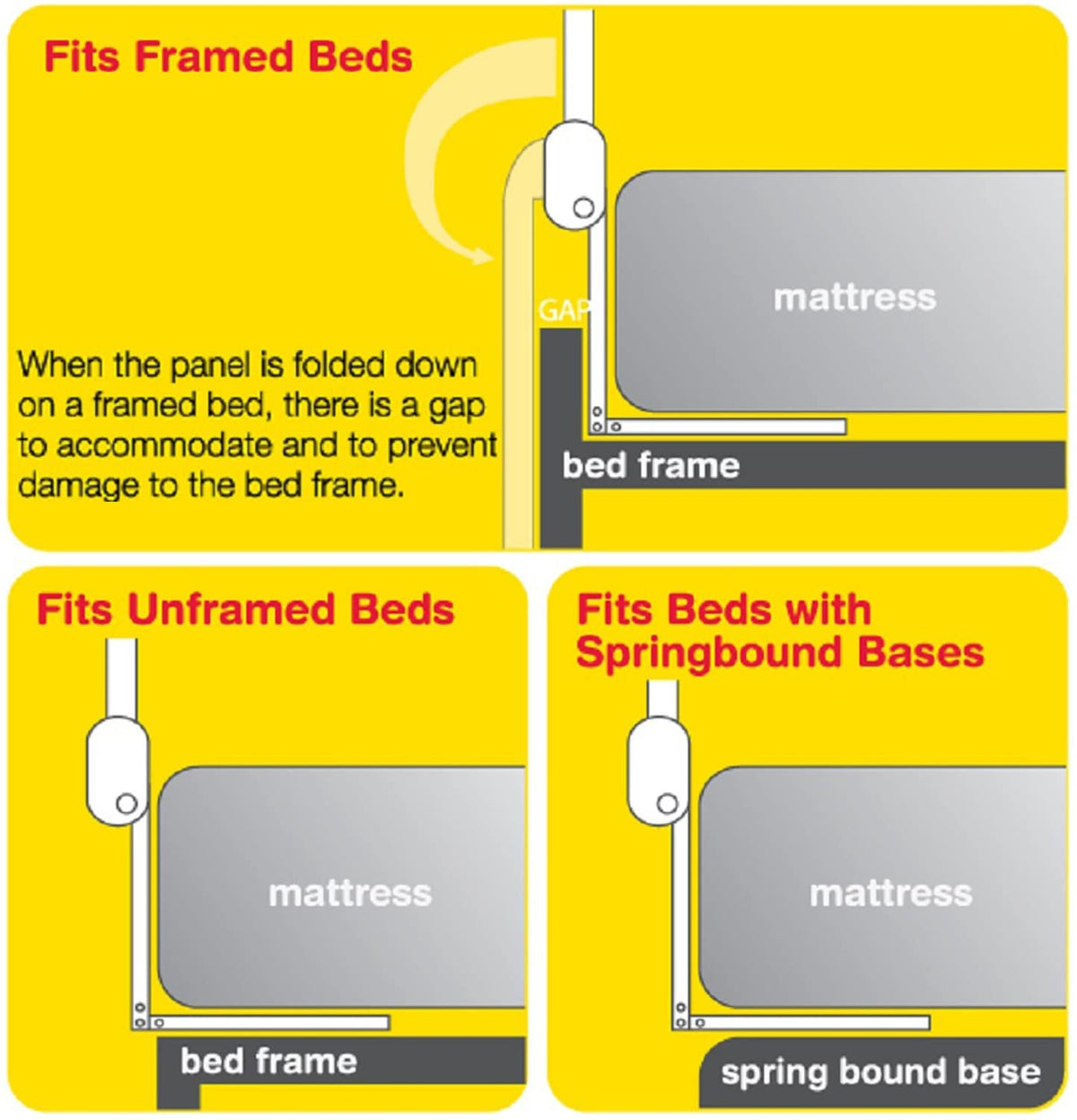 Vee Bee Fold Down Bedguard / Bed rail White