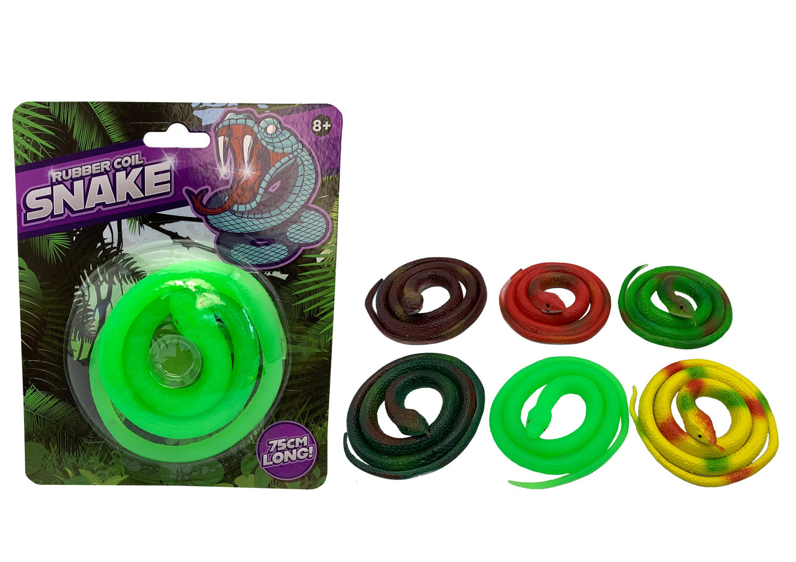 Rubber Coil Snake Asst Colours