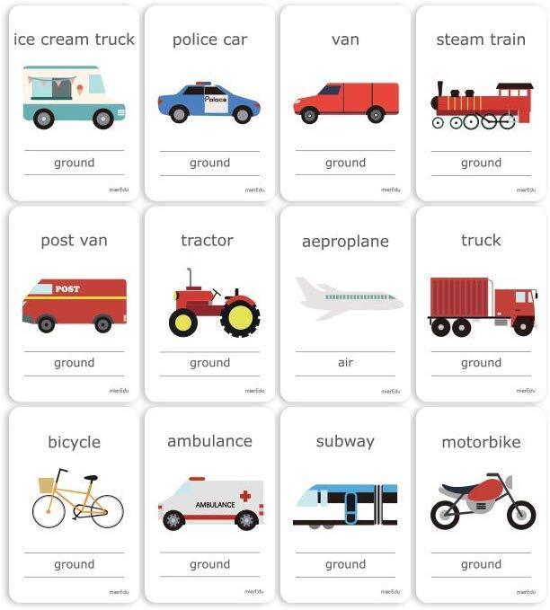 Flash Cards Mier Edu Cognitive - Transport
