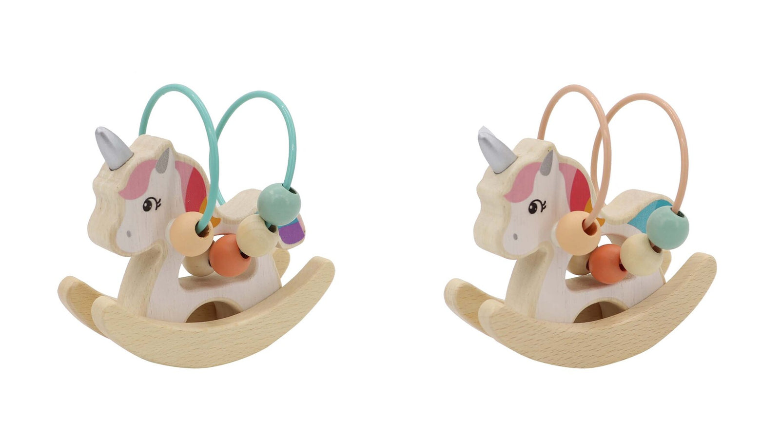 Wooden Unicorn Rocker With Beads