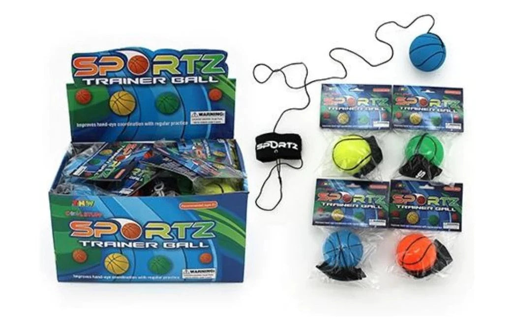 65mm Boomerang With Elastic Sportz Trainer Ball Asstd