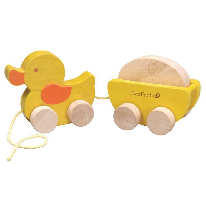 Wooden Pull Along Duck &amp; Its Egg
