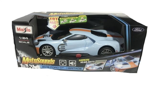 Maisto 1/24 Moto Sounds 2019 Ford GT Heritage Demo Batteries Included